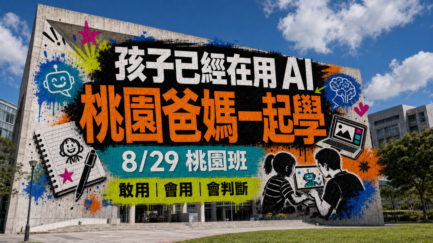桃園爸媽一起學 AI 主視覺
